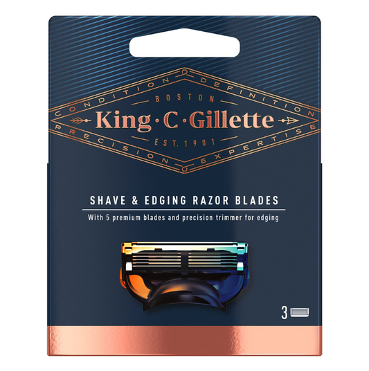 King C Gillette Shave & Edging Razor Blades 3 Pack