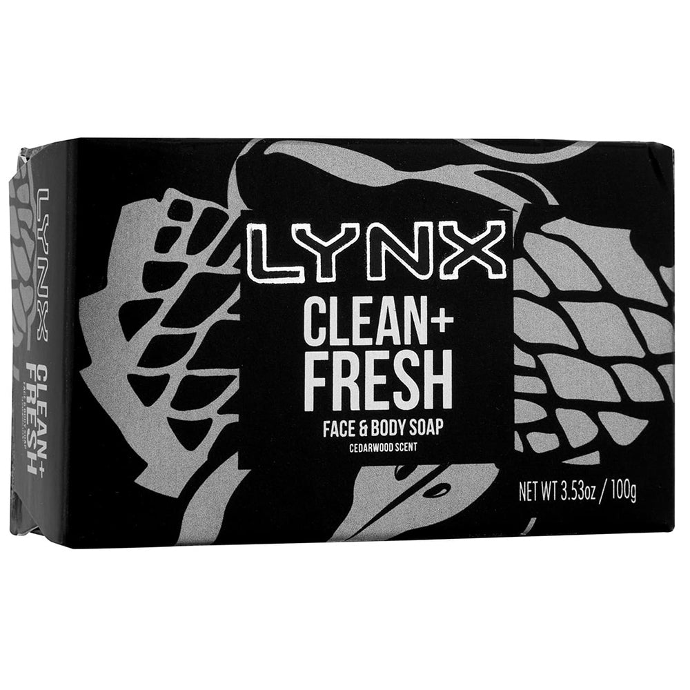 LYNX Clean + Fresh Face & Body Soap Bar 100g